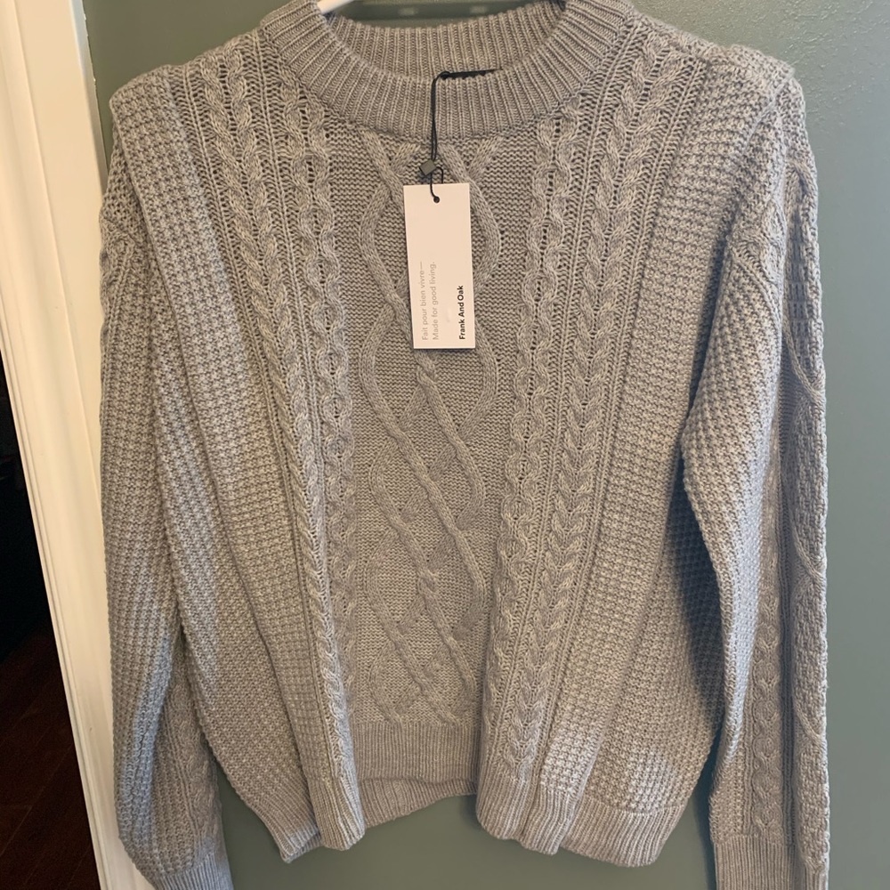 NWT Frank & Oak chunky cable knit sweater